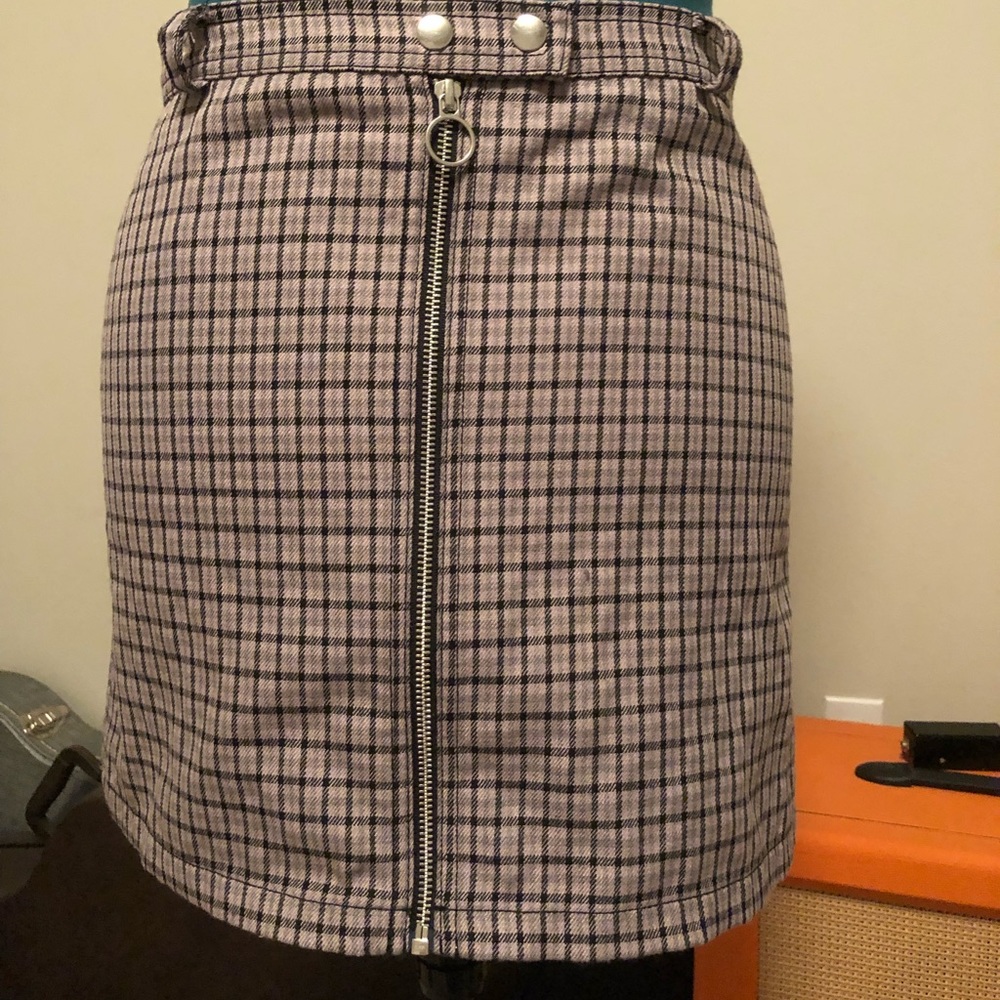 Zip Up High Waisted Mini Skirt